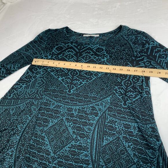 Peruvian Connection Tunic Swing Tee XS Small Burnout Sheer Long Sleeve Oversized - Picture 8 of 10